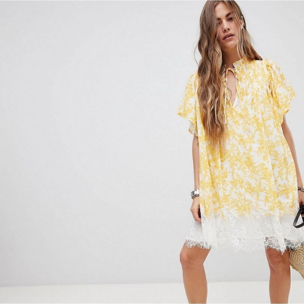 Free People Marigold Print Tunic Dress Size Small